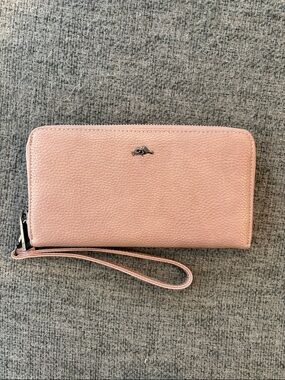 Pink Wristlet Wallet - Soft Pebbled Leather
